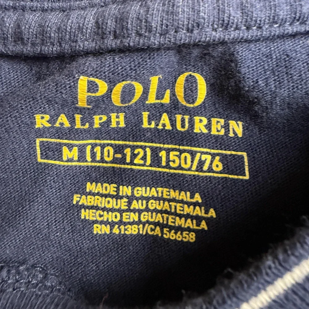 Polo Ralph Lauren Boys Shirt Medium 10-12 V Neck Pony Youth Top Old Money Preppy